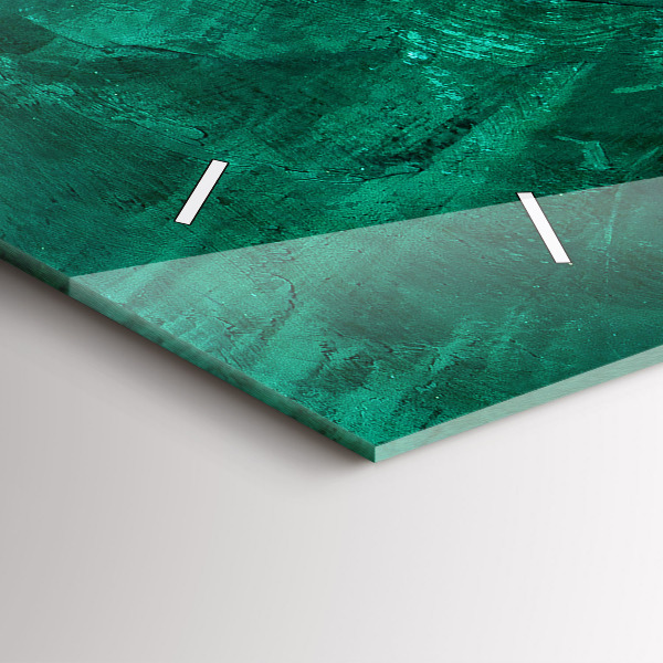 Ceas orizontale de perete din sticlă Perete de smarald