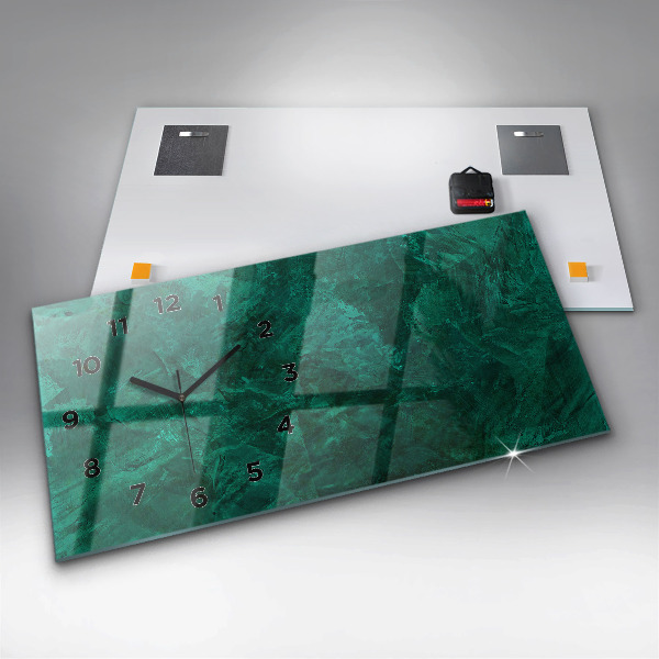 Ceas orizontale de perete din sticlă Perete de smarald