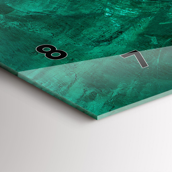 Ceas orizontale de perete din sticlă Perete de smarald