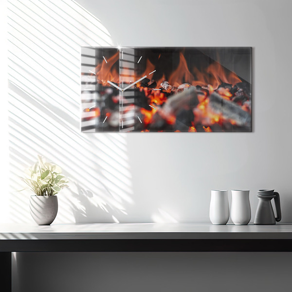 Ceas orizontale de perete din sticlă Grătar