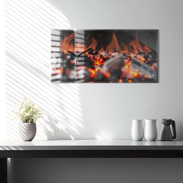 Ceas orizontale de perete din sticlă Grătar