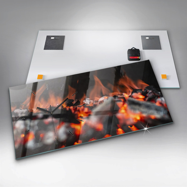 Ceas orizontale de perete din sticlă Grătar