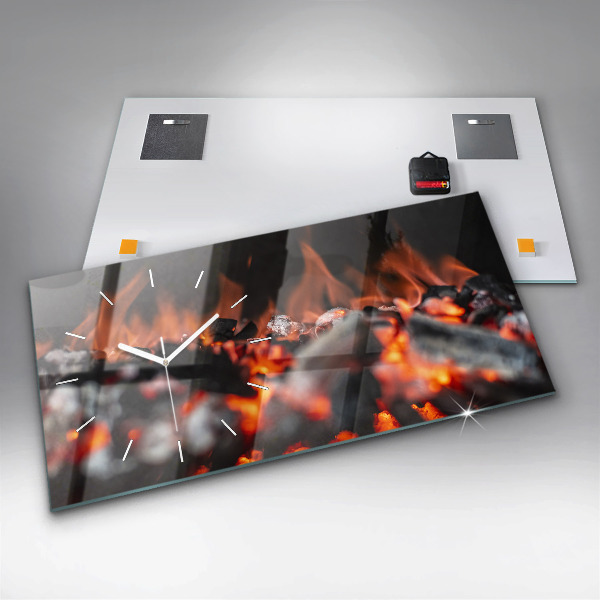 Ceas orizontale de perete din sticlă Grătar