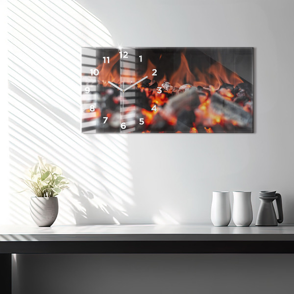 Ceas orizontale de perete din sticlă Grătar