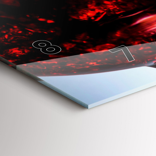 Ceas orizontale de perete din sticlă Pahare de vin