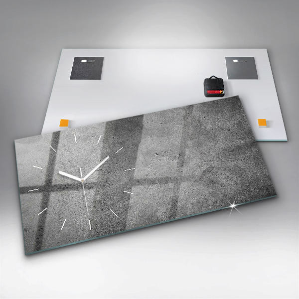 Ceas orizontale de perete din sticlă Perete industrial