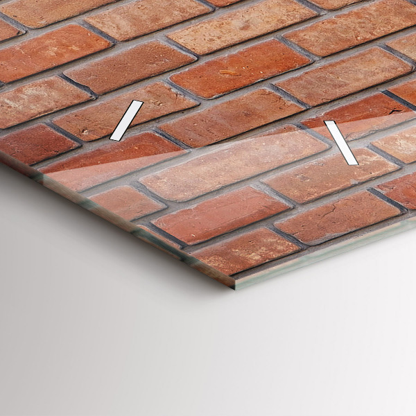 Ceas orizontale de perete din sticlă Zid de cărămidă