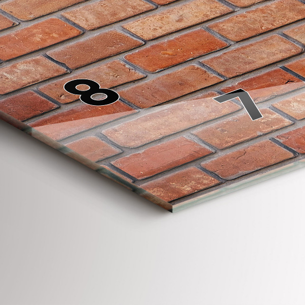 Ceas orizontale de perete din sticlă Zid de cărămidă