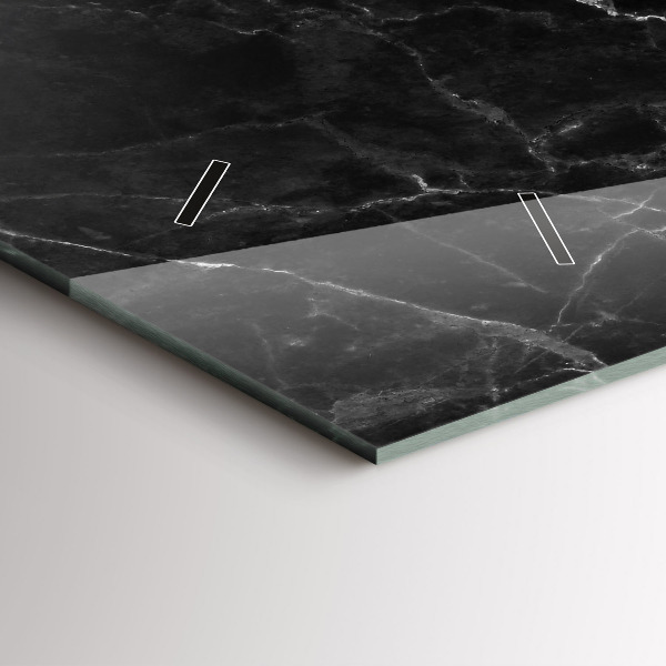 Ceas orizontale de perete din sticlă Marmură închisă