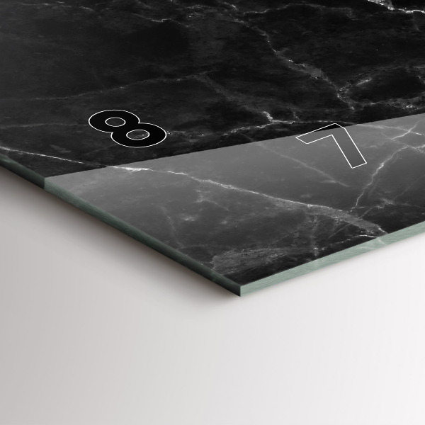 Ceas orizontale de perete din sticlă Marmură închisă