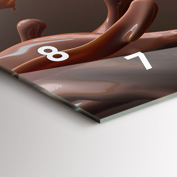 Ceas orizontale de perete din sticlă Cacao