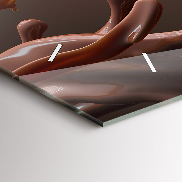 Ceas orizontale de perete din sticlă Cacao