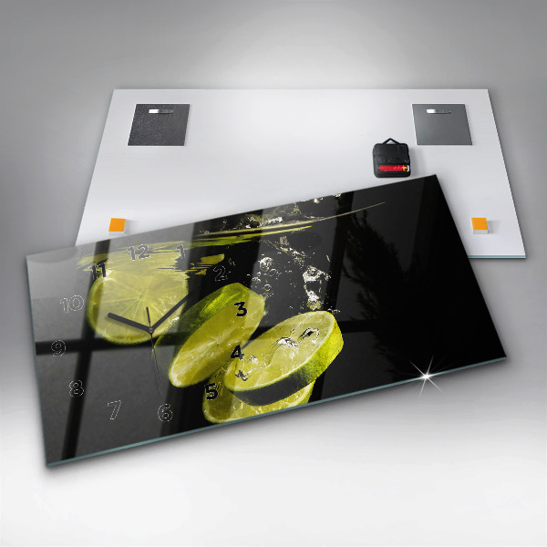 Ceas orizontale de perete din sticlă Limes