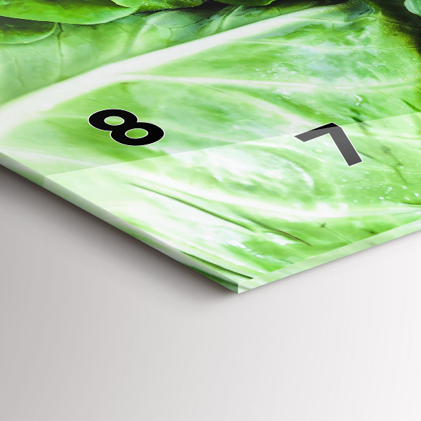 Ceas orizontale de perete din sticlă Legume verzi