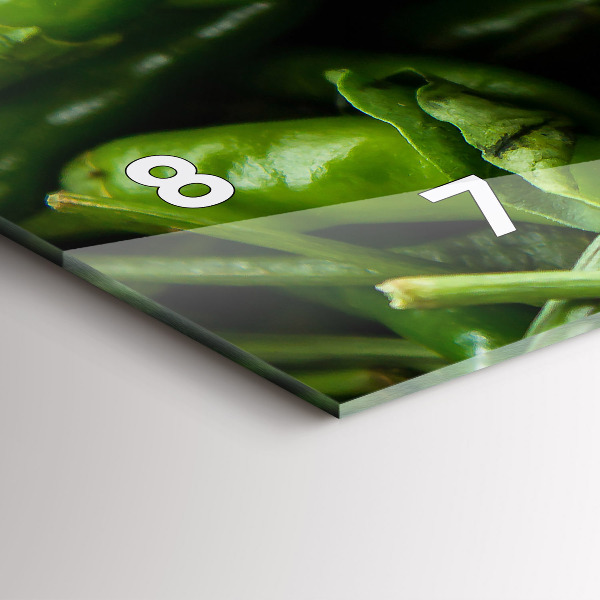 Ceas orizontale de perete din sticlă Ardei verde