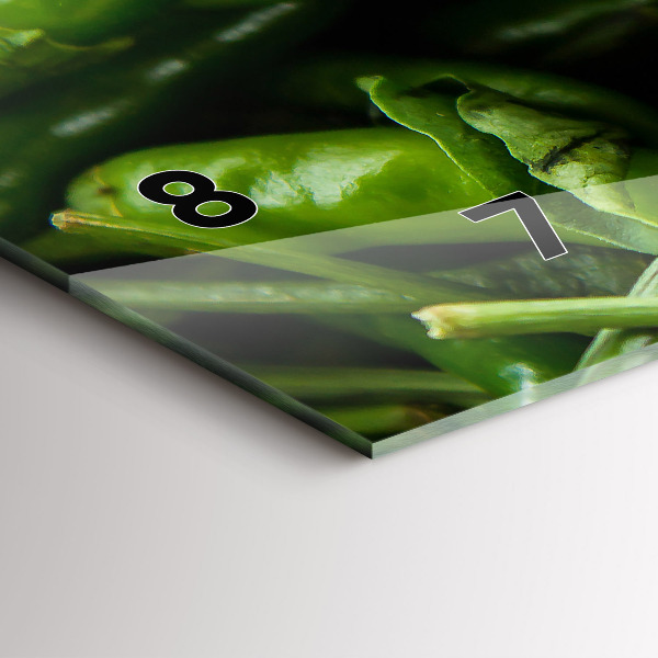 Ceas orizontale de perete din sticlă Ardei verde