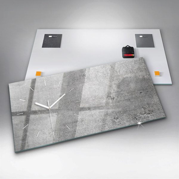 Ceas orizontale de perete din sticlă Perete brut