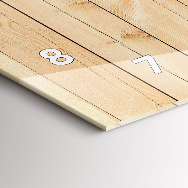 Ceas orizontale de perete din sticlă Scânduri de lemn