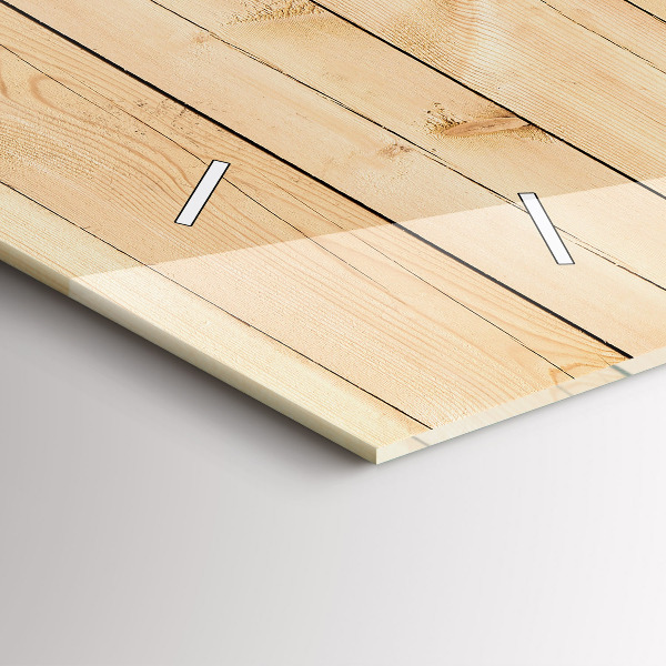 Ceas orizontale de perete din sticlă Scânduri de lemn