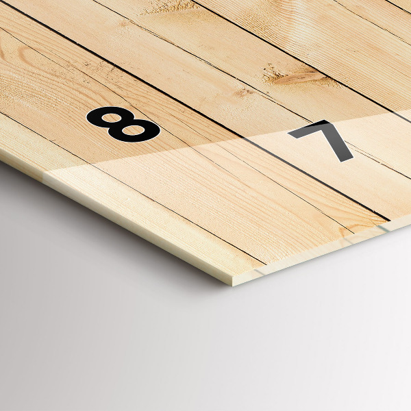 Ceas orizontale de perete din sticlă Scânduri de lemn