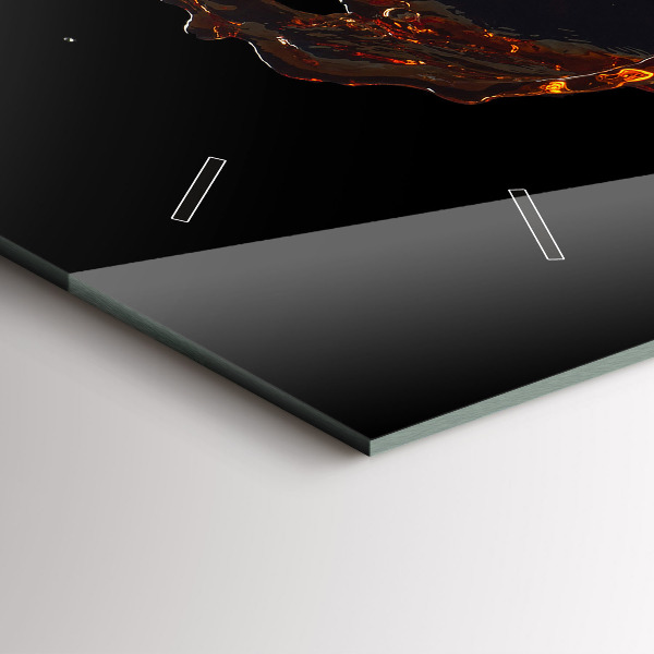 Ceas orizontale de perete din sticlă Băutură vărsată