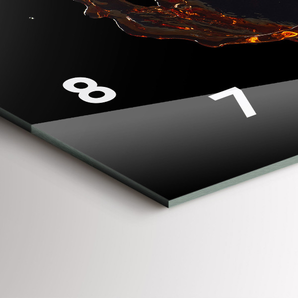 Ceas orizontale de perete din sticlă Băutură vărsată