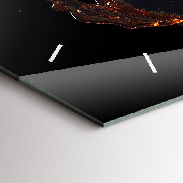 Ceas orizontale de perete din sticlă Băutură vărsată