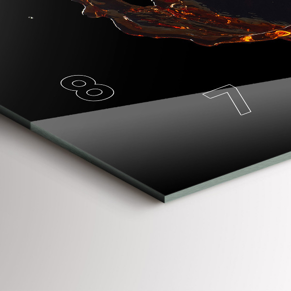 Ceas orizontale de perete din sticlă Băutură vărsată