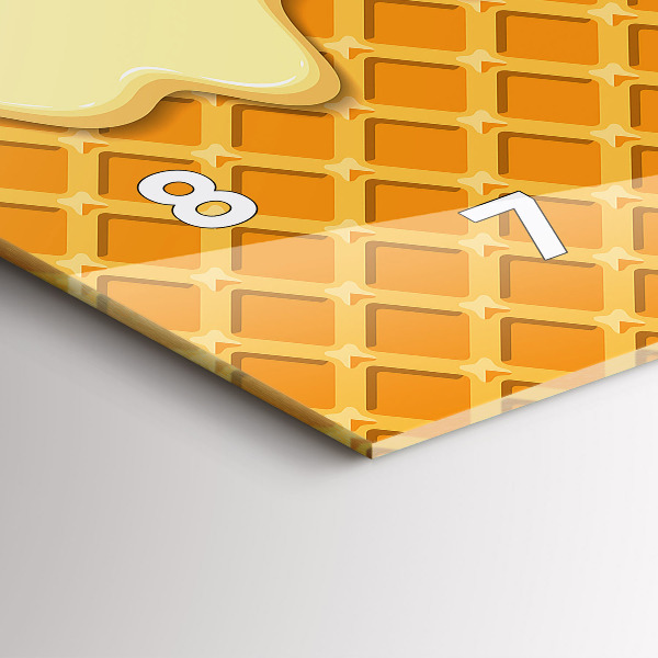 Ceas orizontale de perete din sticlă Vafe si inghetata