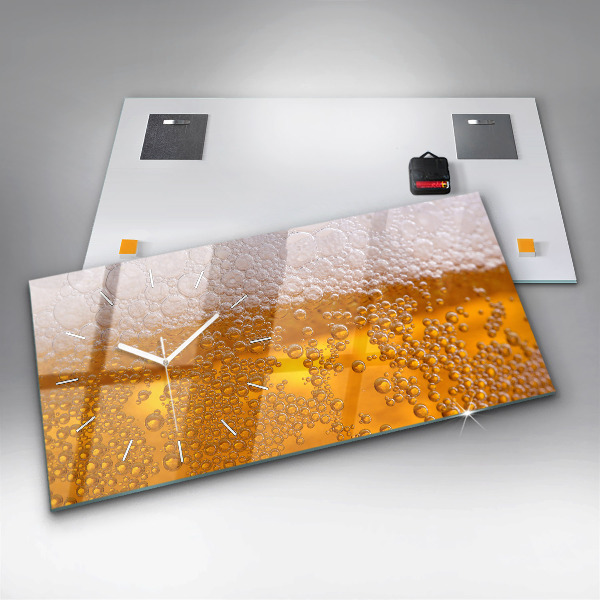 Ceas orizontale de perete din sticlă Bere