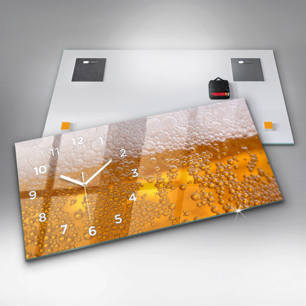 Ceas orizontale de perete din sticlă Bere