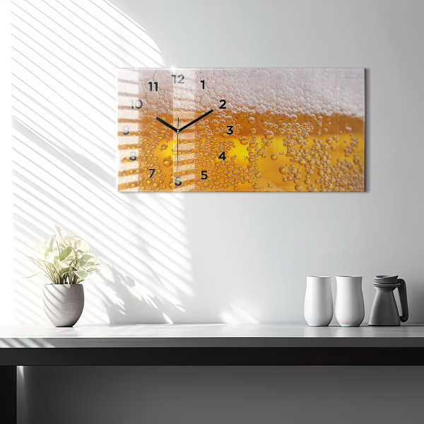 Ceas orizontale de perete din sticlă Bere