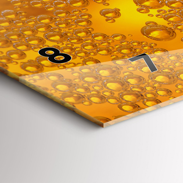 Ceas orizontale de perete din sticlă Bere