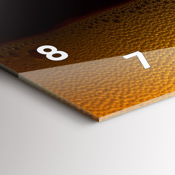 Ceas orizontale de perete din sticlă Suc de portocale