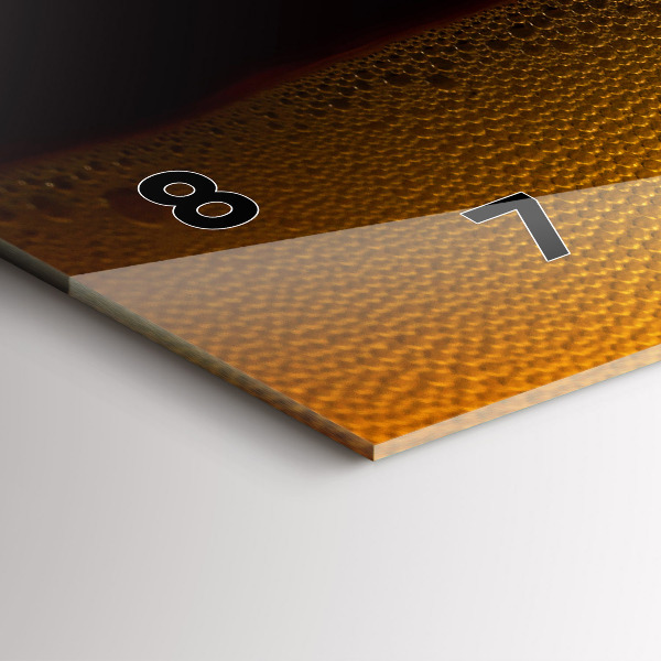 Ceas orizontale de perete din sticlă Suc de portocale