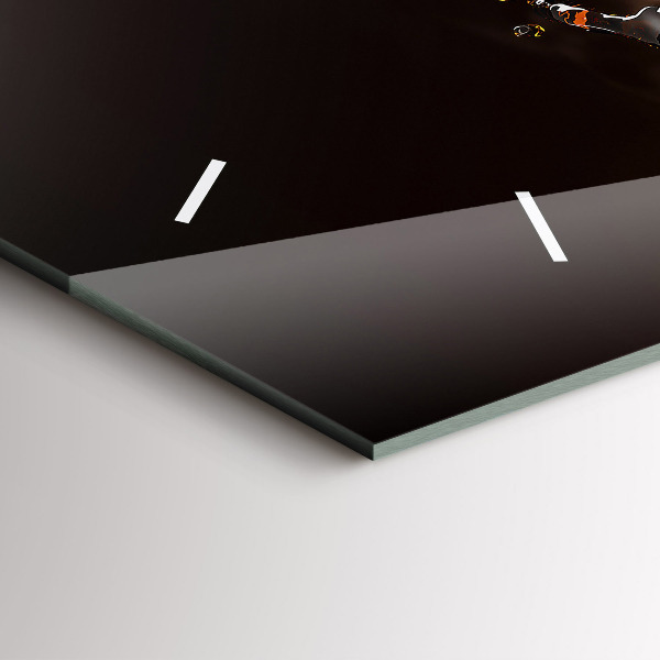 Ceas orizontale de perete din sticlă Cafea fierbinte