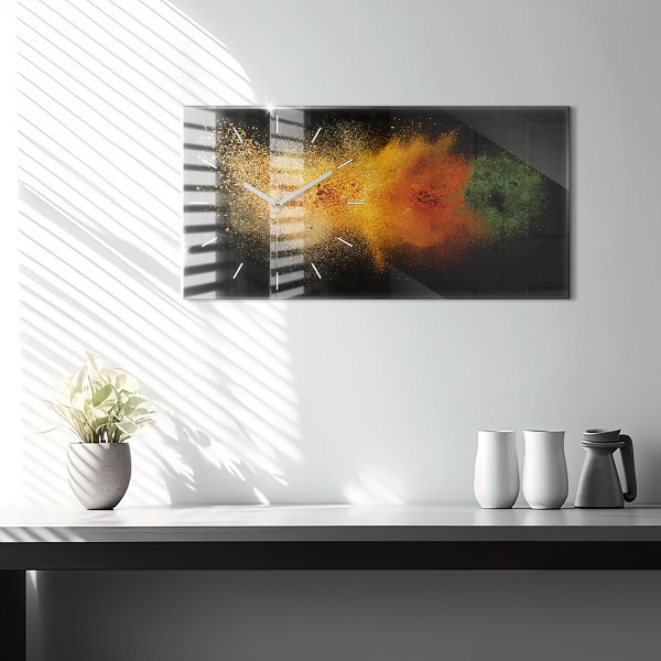 Ceas orizontale de perete din sticlă Condimentele vărsate