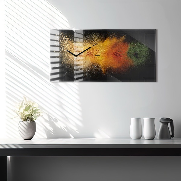 Ceas orizontale de perete din sticlă Condimentele vărsate