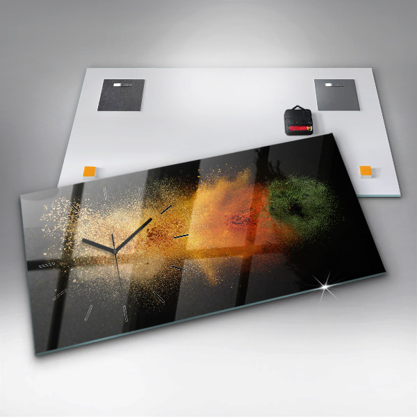 Ceas orizontale de perete din sticlă Condimentele vărsate