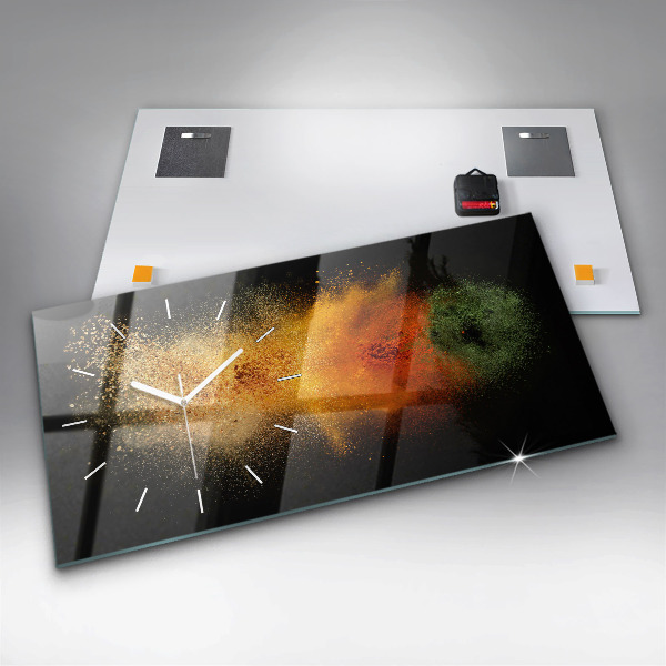 Ceas orizontale de perete din sticlă Condimentele vărsate