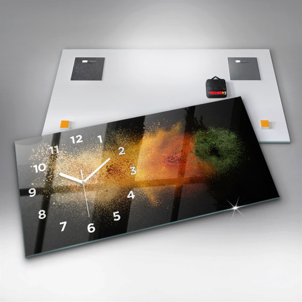 Ceas orizontale de perete din sticlă Condimentele vărsate