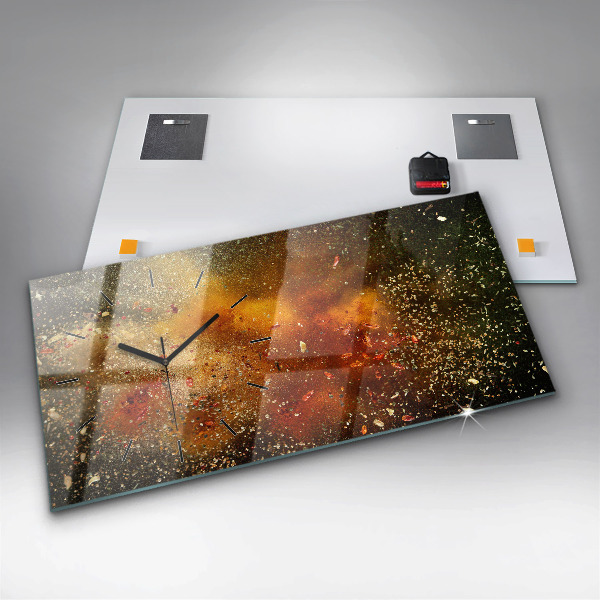 Ceas orizontale de perete din sticlă Abstracția din condimente