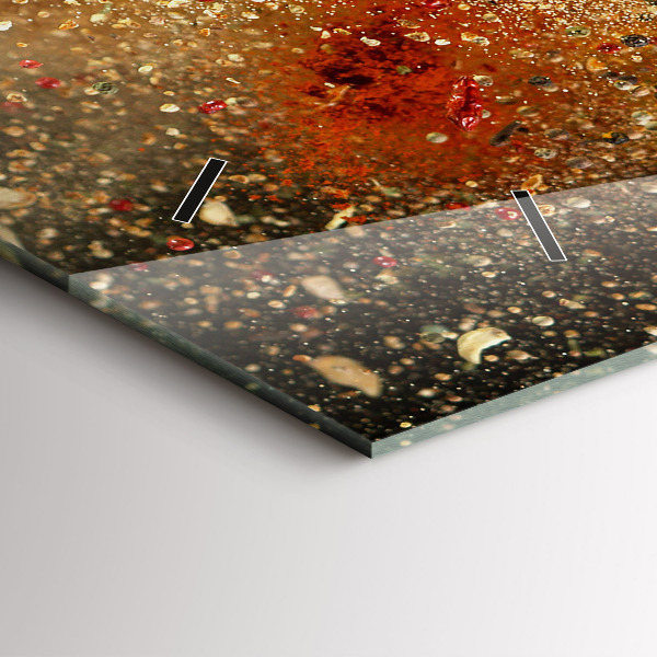 Ceas orizontale de perete din sticlă Abstracția din condimente