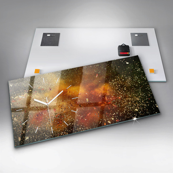 Ceas orizontale de perete din sticlă Abstracția din condimente