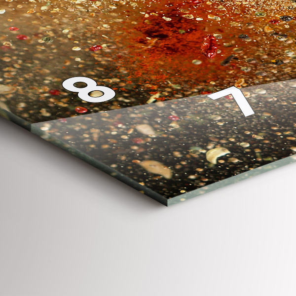 Ceas orizontale de perete din sticlă Abstracția din condimente