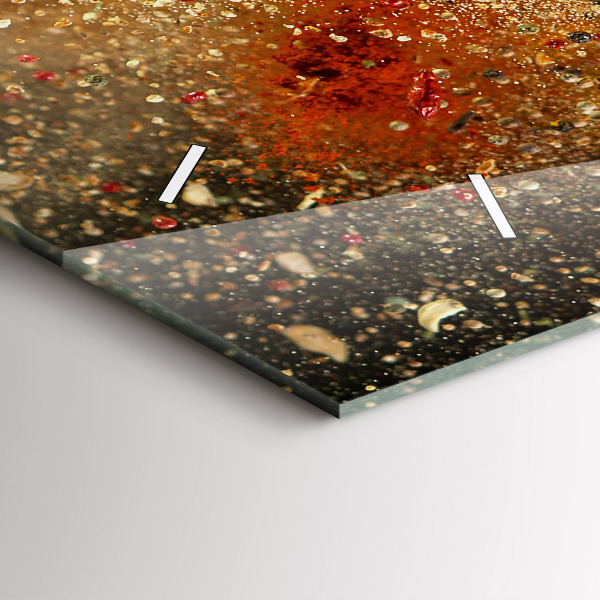 Ceas orizontale de perete din sticlă Abstracția din condimente