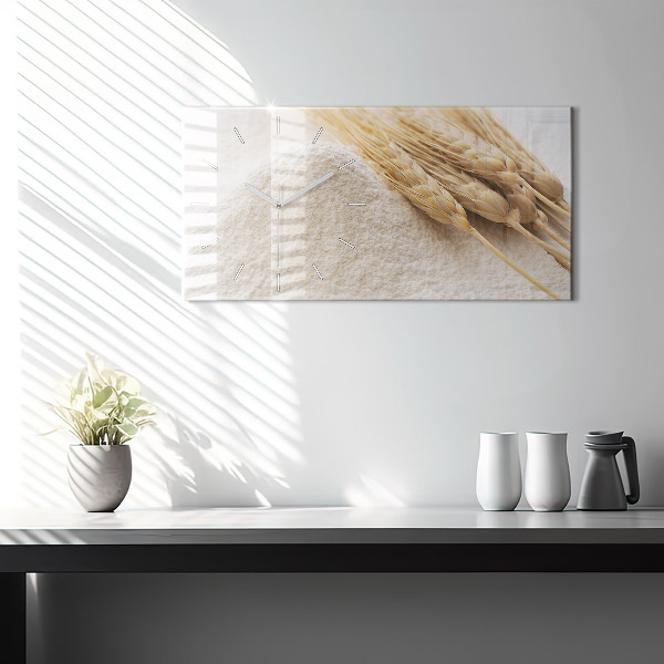 Ceas orizontale de perete din sticlă Făină