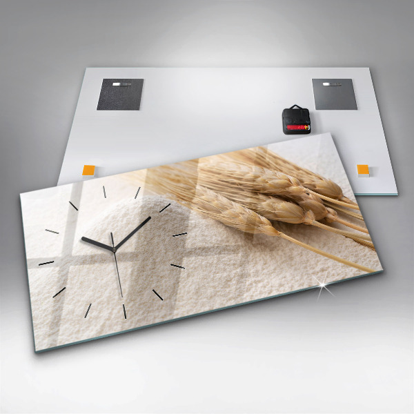 Ceas orizontale de perete din sticlă Făină