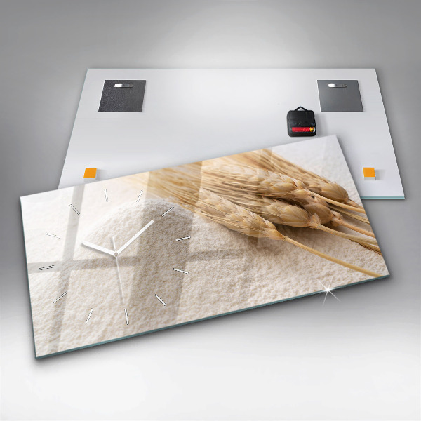 Ceas orizontale de perete din sticlă Făină