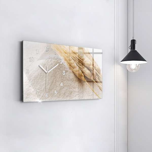Ceas orizontale de perete din sticlă Făină